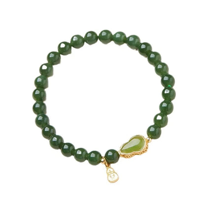 Hotan Green Jade Bracelet for Women｜Natural Lucky Bracelet