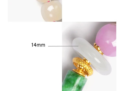 Natural Hetian Jade Bracelet for Women｜Silver & Gold-Plated Accents