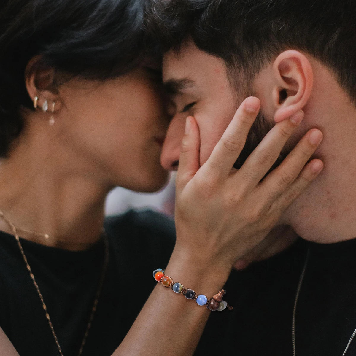 藏式金刚结天然石多色编绳手链｜护结平安 可调节情侣款