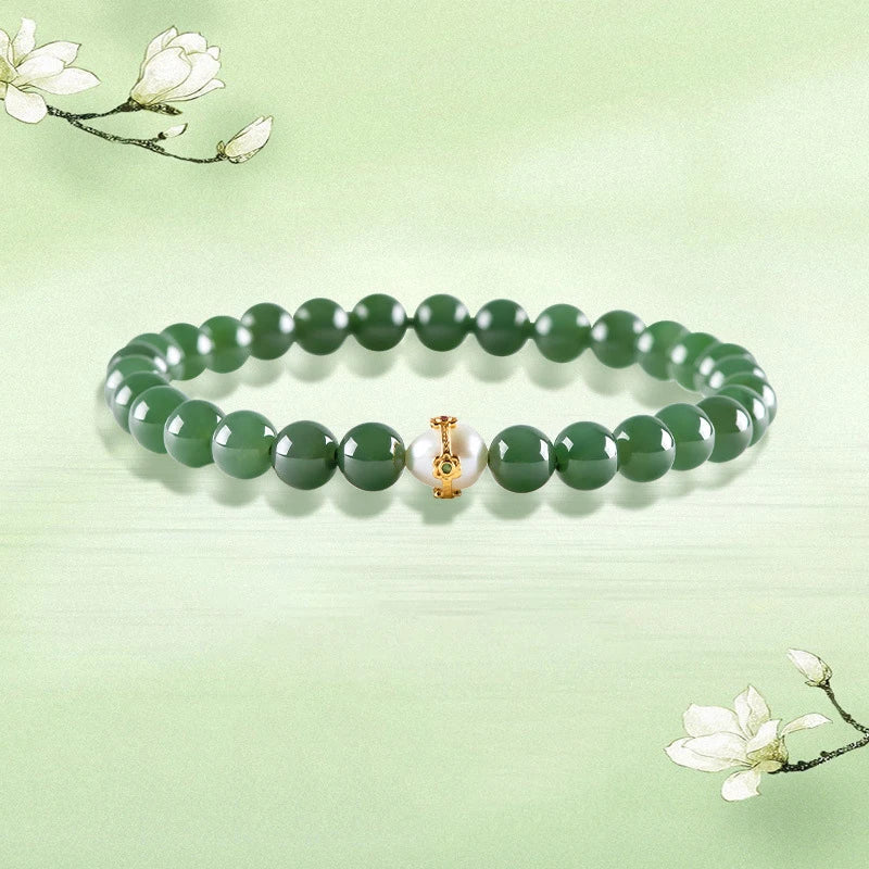 Hetian Jade & Jasper Pearl Bracelet – Ancient Style