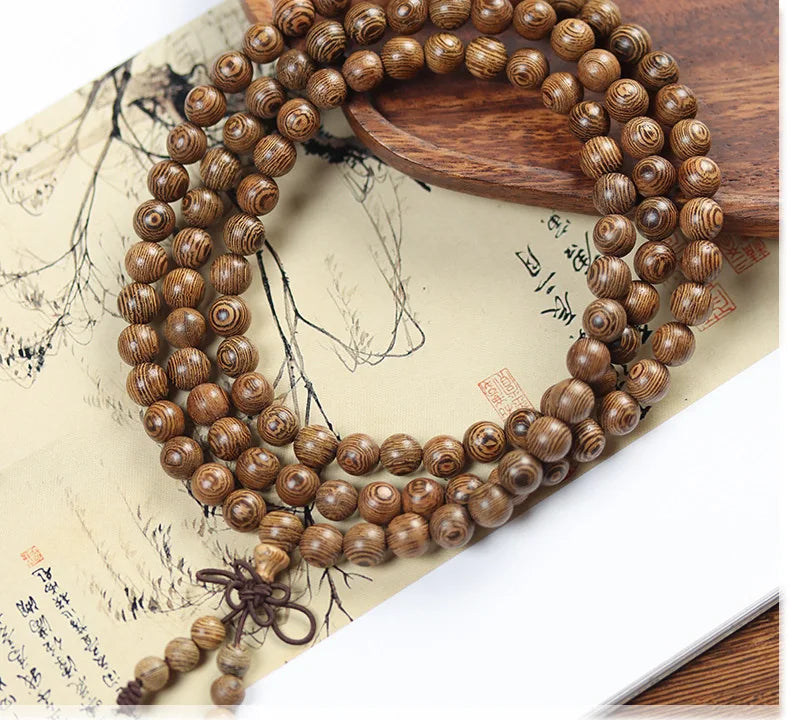 Old Seasoned Chicken Wing Wooden Buddha Prayer Beads Pieces Wind Men And Women Bracelet Holding Gift  Wooden jewelry