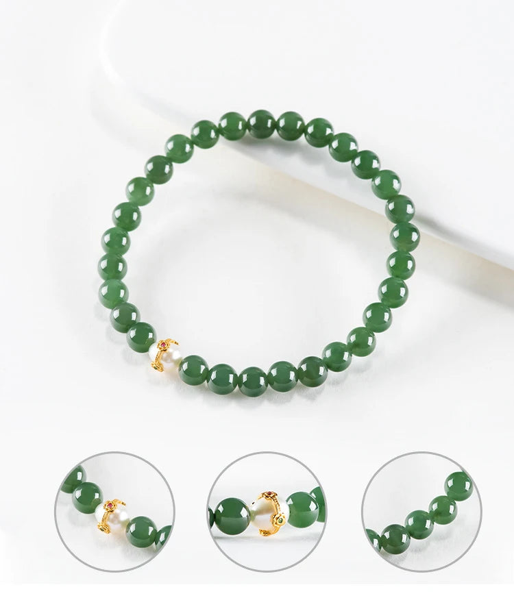 Hetian Jade & Jasper Pearl Bracelet – Ancient Style
