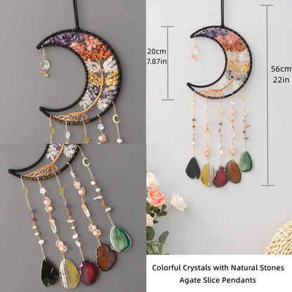 粉水晶生命之树捕光挂饰｜招爱转运能量水晶