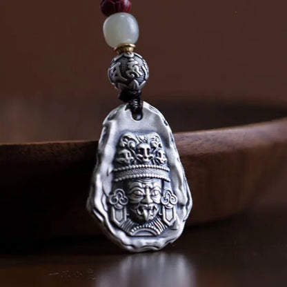 Female Wealth Goddess Tibetan Silver Pendant — Feng Shui Amulet