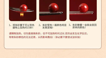 Wild Peach Wood Cinnabar Rosary Bracelet - Aventurine Amulet