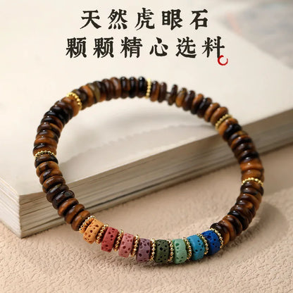 Natural Crystal Women s Dongling Jade Tiger Eye Stone Sliced Bracelet New Chinese Dopamine Style Year Jewelry