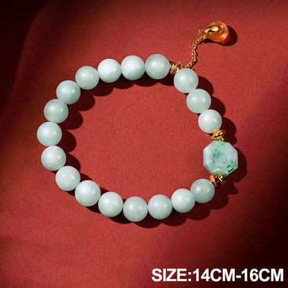 Natural Jade Ball Bracelet — Vintage Lucky Handmade Charm