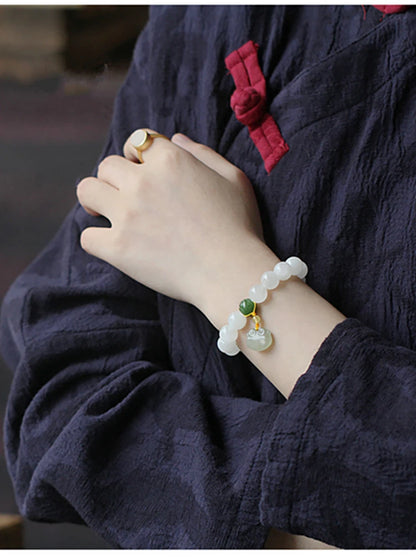 Hetian White Jade Buddha Adjustable Bracelet｜Elegant Friendship Gift