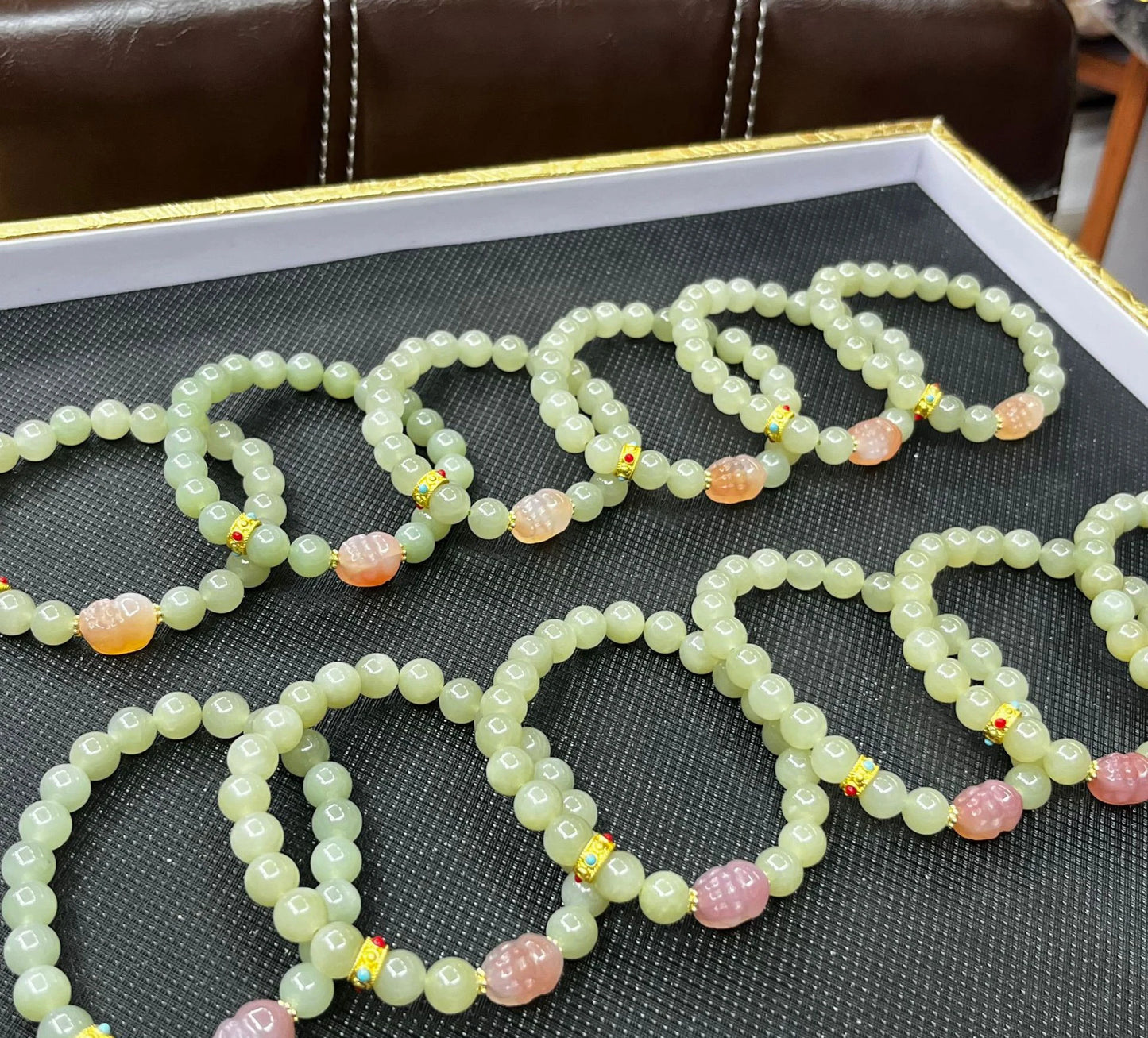 Natural White Hetian Jade Bangle – Lucky Red Skin Clear Water