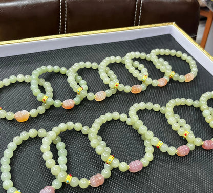 Natural White Hetian Jade Bangle – Lucky Red Skin Clear Water