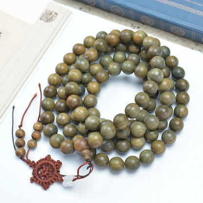 Green Buddha Sandalwood Bracelet — Ethnic Feng Shui Charm