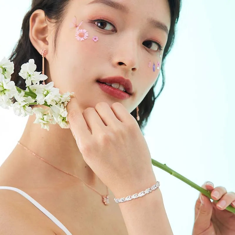 Silver-White Zodiac Rabbit Bracelet for Women - Hetian Jade