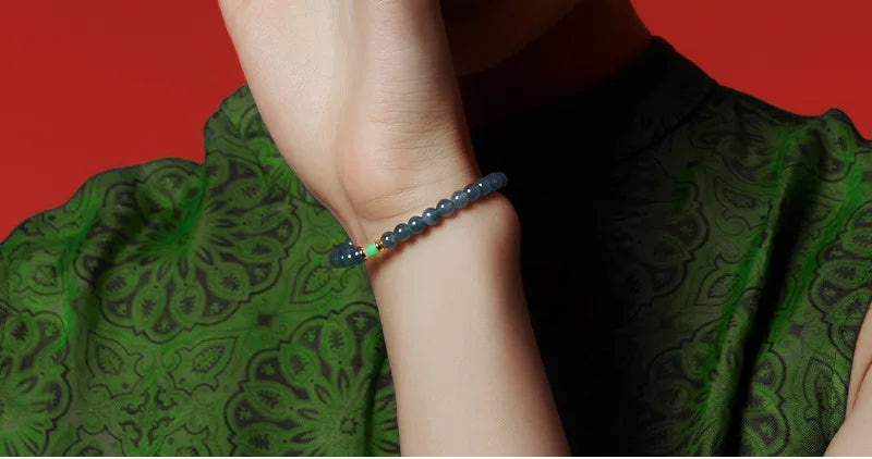 Hotan Jade & Tibetan Silver Bracelet — Light Luxury Amulet