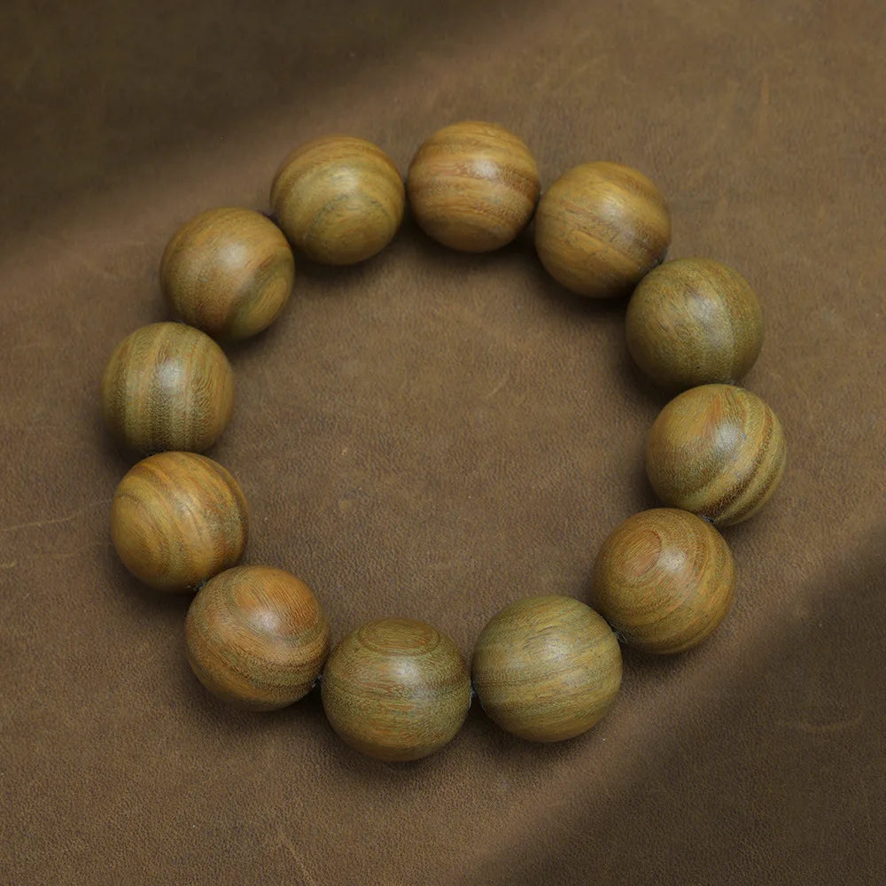 Green Buddha Sandalwood Bracelet — Ethnic Feng Shui Charm