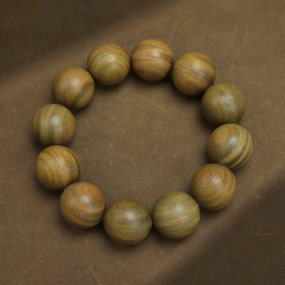Green Buddha Sandalwood Bracelet — Ethnic Feng Shui Charm