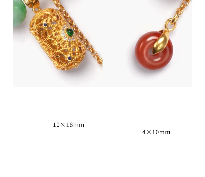 Hetian Jade & Freshwater Pearl Retractable Bracelet — Handmade Charm