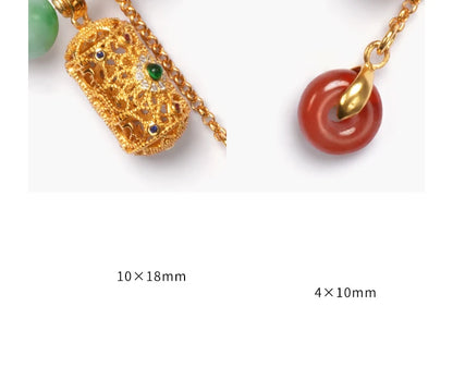 Hetian Jade & Freshwater Pearl Retractable Bracelet — Handmade Charm