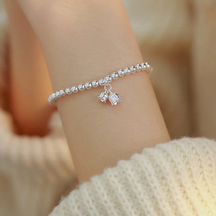 Hetian Jade S925 Silver Peanut Bracelet — Auspicious Beads