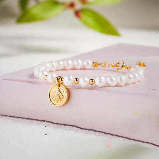 Natural White Pearl Chain Bracelet｜Feng Shui Elegance & Protection