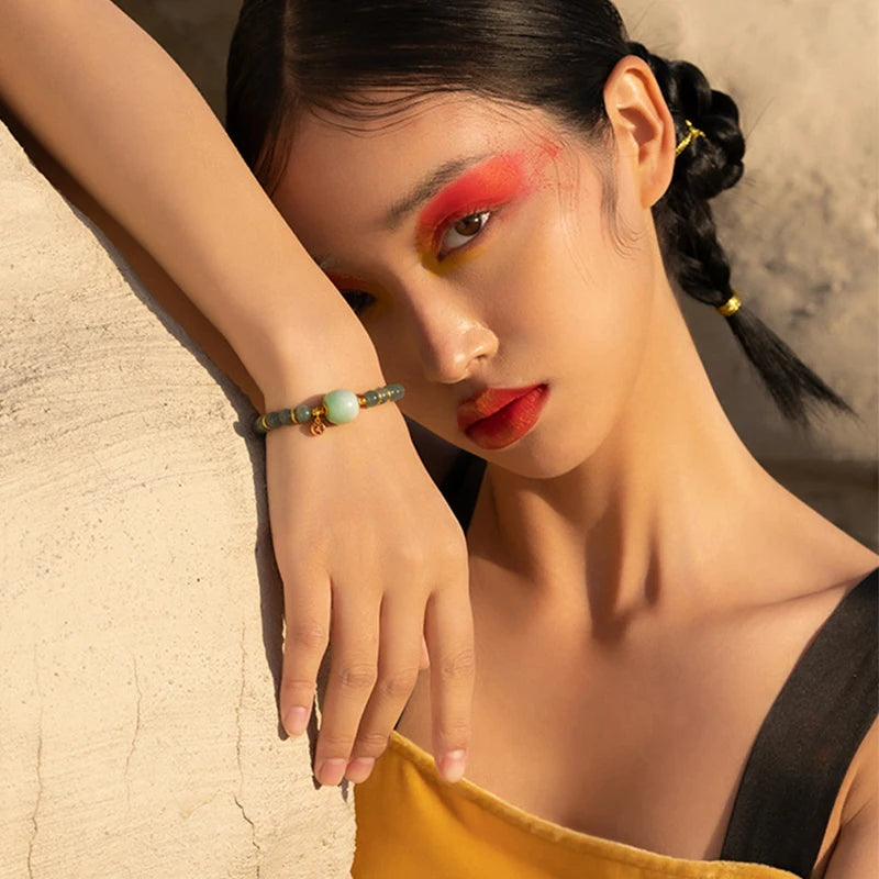 Natural Jade Emerald 10mm Green Bead Bracelet | Feng Shui Charm