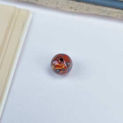 Antique Wood Circle Bracelet with Mother-of-Pearl Luck Charm