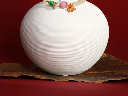 Natural Hetian Jade Bracelet for Women｜Silver & Gold-Plated Accents