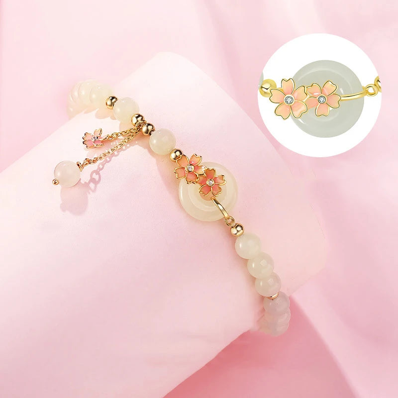 Hotan Peach Jade S925 Bracelet — Forest Aura Feng Shui