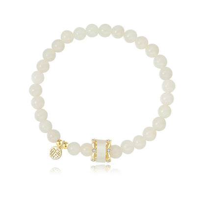 Natural A-Grade Jade Beaded Bracelet — Couple Amulet Gift