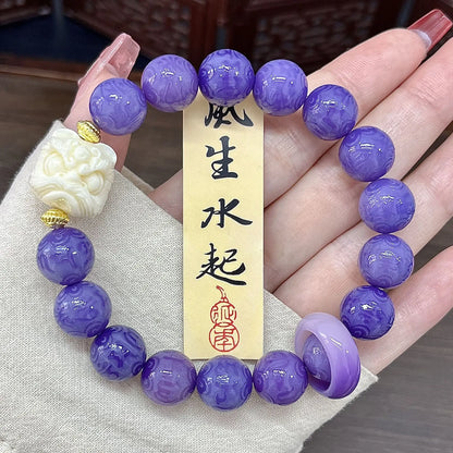 绿檀木六字真言佛珠手串｜学生温润灵性单圈