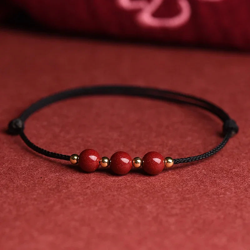 Mystic Cinnabar Red Rope Bracelet for Luck & Protection