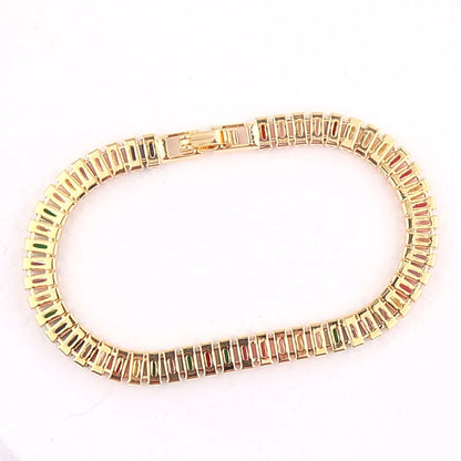 绿魅CZ微镶网球手链｜18K金电镀可调幸运护身手链