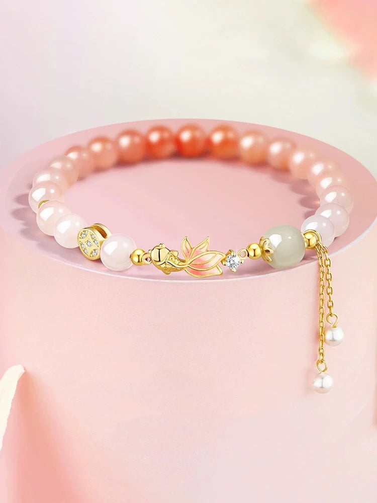 Brocaded Carp Multi-Treasure Hetian Jade & Agate Bracelet