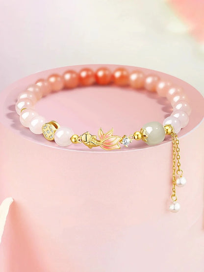 Brocaded Carp Multi-Treasure Hetian Jade & Agate Bracelet