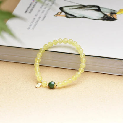 Beeswax & Hotan Jade Luck Bracelet — Single Loop Elegance