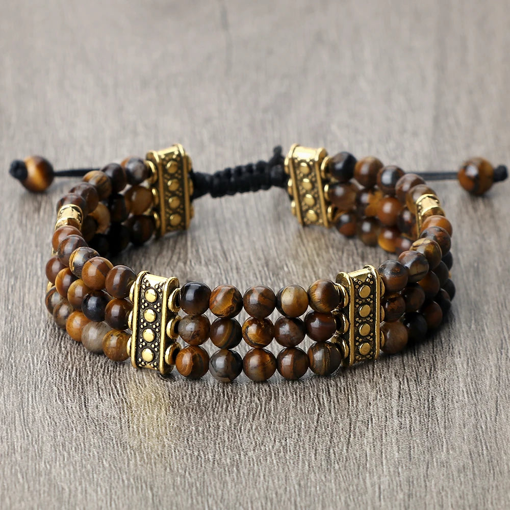 4mm虎眼石三层编织手链｜灵性护身开运手环