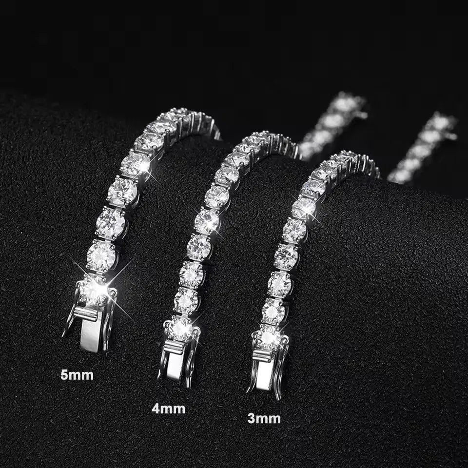 Moissanite Tennis Bracelet S925 18K White Gold｜Luck & Clarity