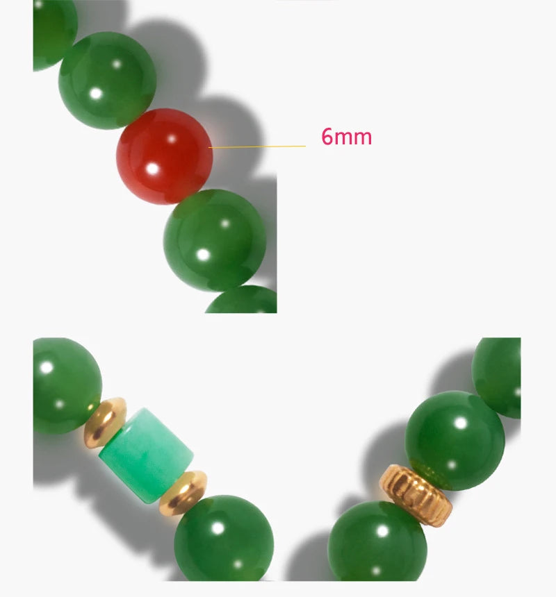 Hetian Jade Bead Bracelet | Tibetan Silver Minimalist