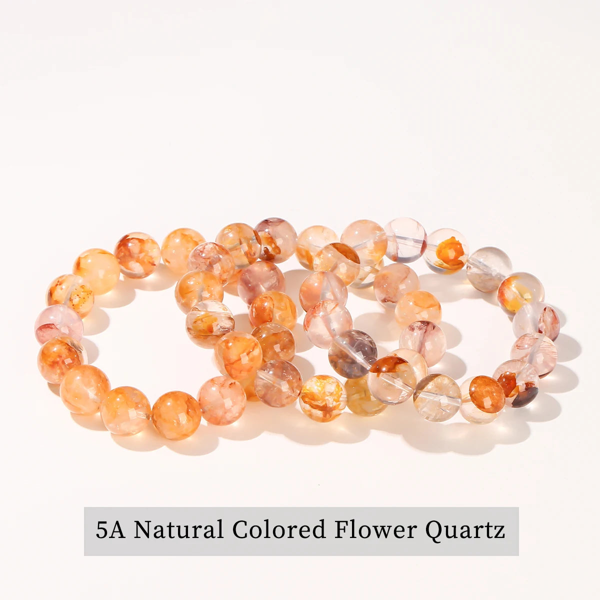 天然花朵水晶多彩手链｜单圈弹力幸运护身饰品