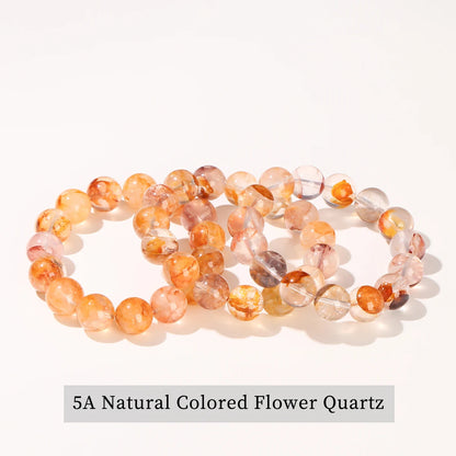 天然花朵水晶多彩手链｜单圈弹力幸运护身饰品