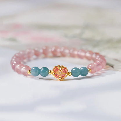 Blue Pink Crystal Butterfly Bracelet | Spiritual Transformation & Elegant Harmony