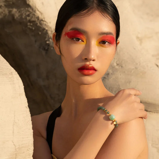 Hetian Jade Bead Bracelet | Tibetan Silver Minimalist