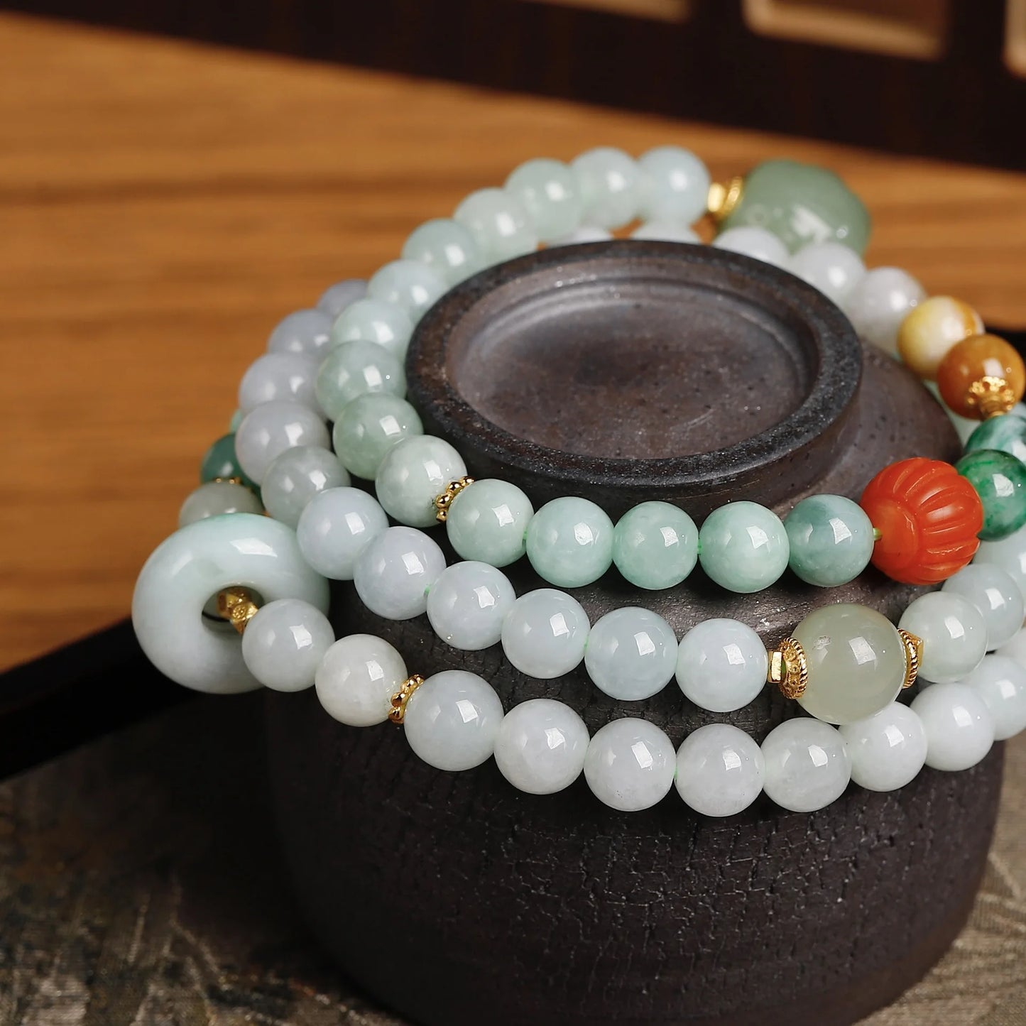 Natural Type A Jadeite Bracelet For Women High-End Chinese-Style And Retro Design  Necklace Or Bracelet Wear Support Wholesale