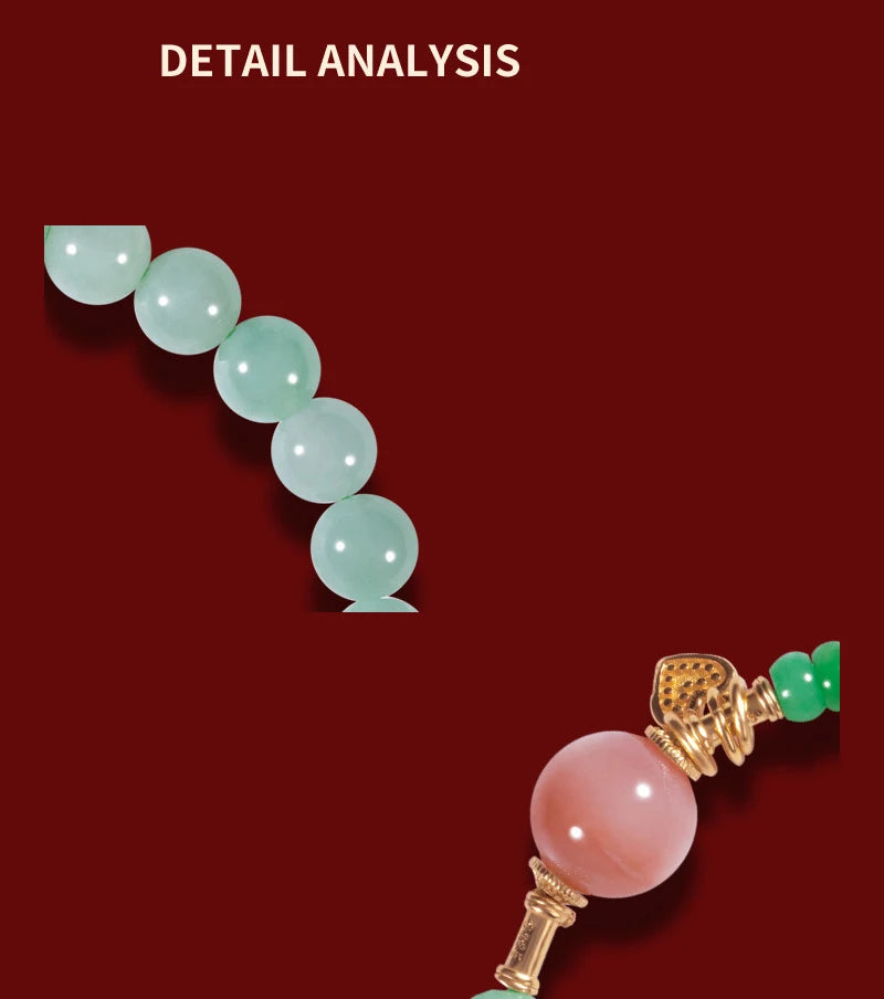 Myanmar Jade 7mm Pink Gold-Plated Bracelet – Feng Shui Charm