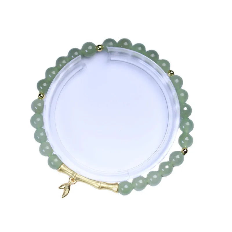 复古别致和田玉半宝石链条手链｜复古潮流女士甜美护身