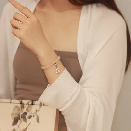 Pink Jadeite 6mm Bracelet｜Feng Shui Elegant Wrist Beads