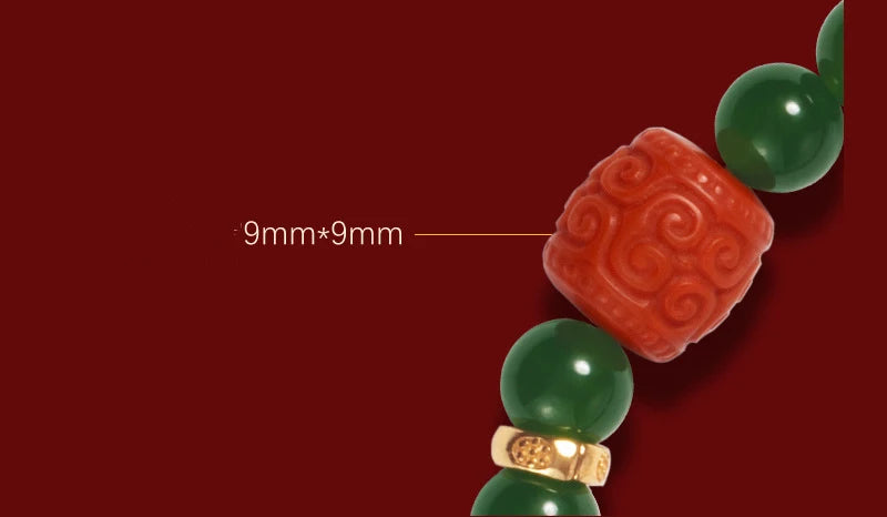 Hetian Jade Bead Bracelet | Tibetan Silver Minimalist