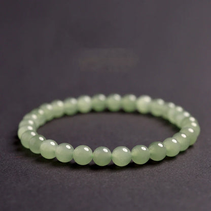 Hetian White Jade Gradient Bead Bracelet — Unisex Hand-Strung