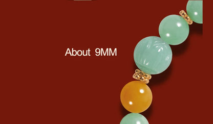 Handmade S925 Enamel Round-Bead Bracelet — Mystic Lucky Charm for Women