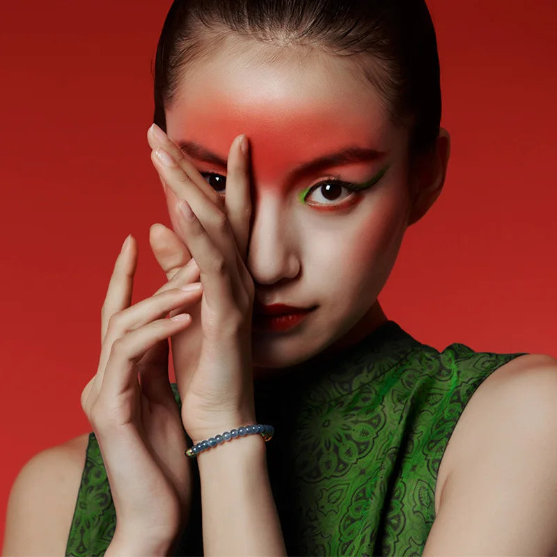 Hetian Jade Bead Bracelet | Tibetan Silver Minimalist