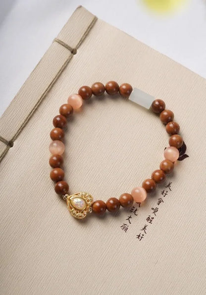 Ancient Bodhi Wood Bracelet — Single Circle DIY Lucky Beads